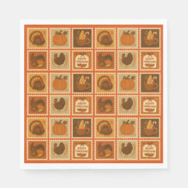 Collage Paper der Erntedank-Briefmarke Serviette