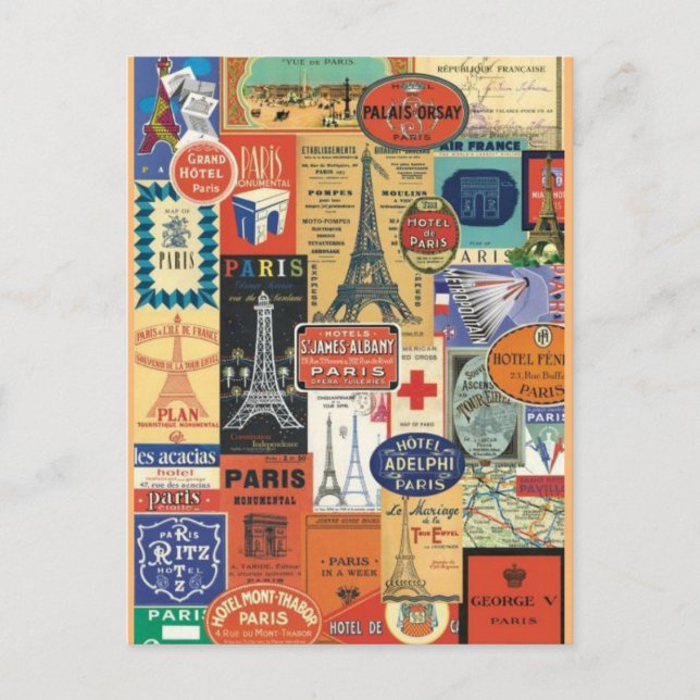 Collage Paris Postkarte (Vorderseite)