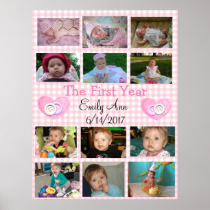 Collage personnalisé de première année Poster phot