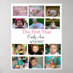 Collage personnalisé de première année Poster phot