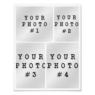 Collage photo 4 Grille de photos avec texte Papier