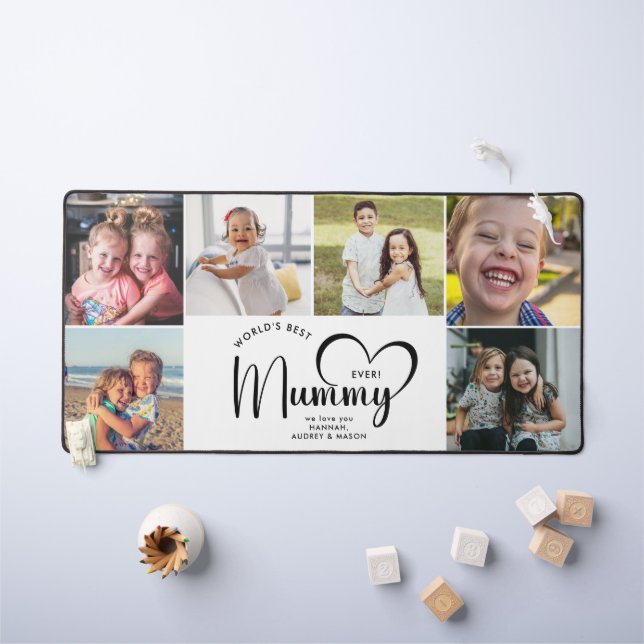 Collage photo cadeau de la meilleure maman du mond (Tableau pour enfants)