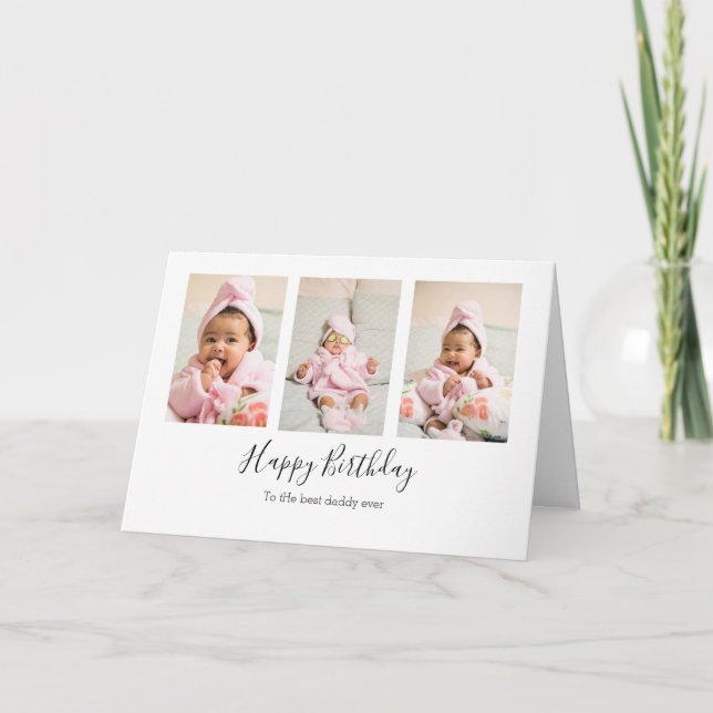 Collage photo Carte d'anniversaire moderne pour pa (Devant)