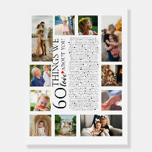 collage photo d'anniversaire 60 choses que nous ai