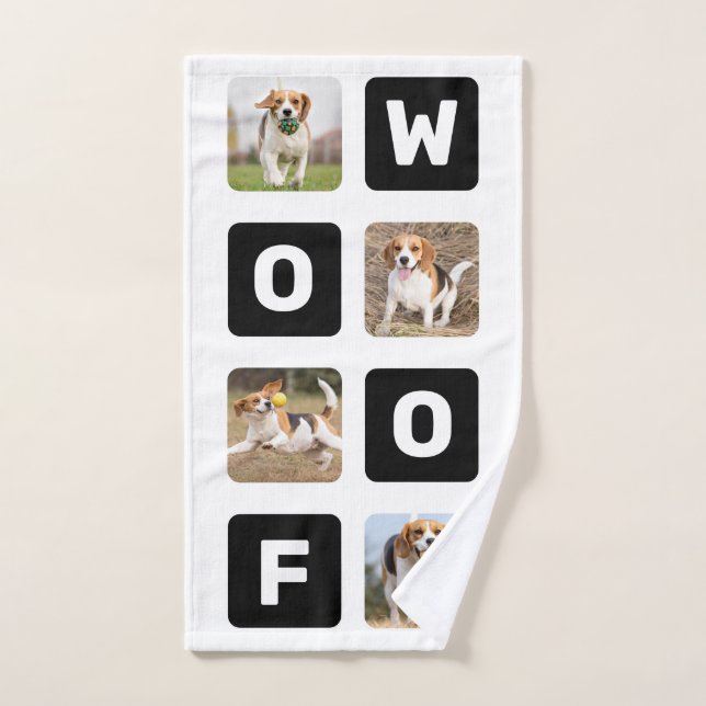 Collage photo de Amoureux des chiens de Woof Perso (Serviette à main)