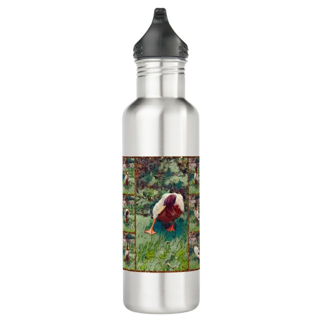 Collage photo de canard amarré, bouteille d'eau (Droite)