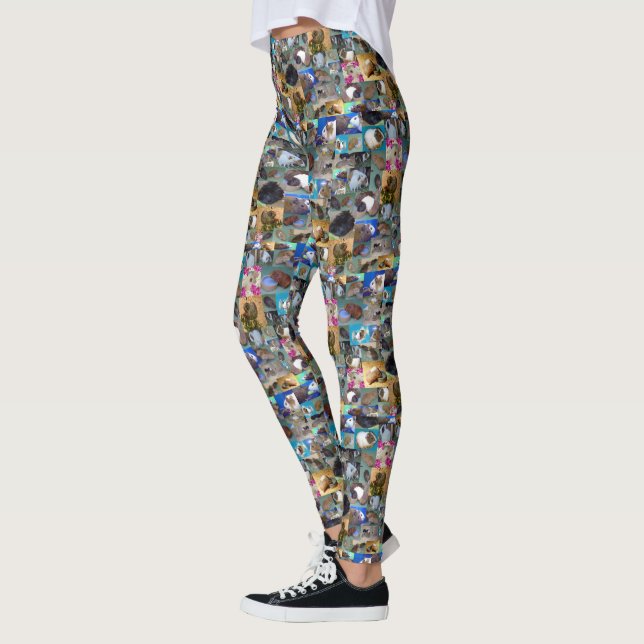 Collage photo de cochon de Guinée, Leggings (Gauche)