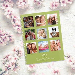 Collage photo de famille vert nom script 2023