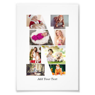 Collage photo de lettre N en noir et blanc