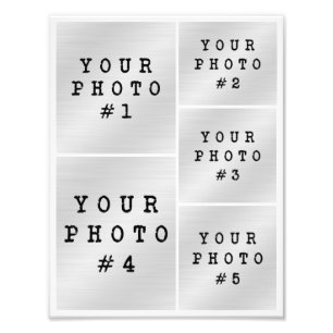 Collage photo Disposition en grille pour 5 photos 