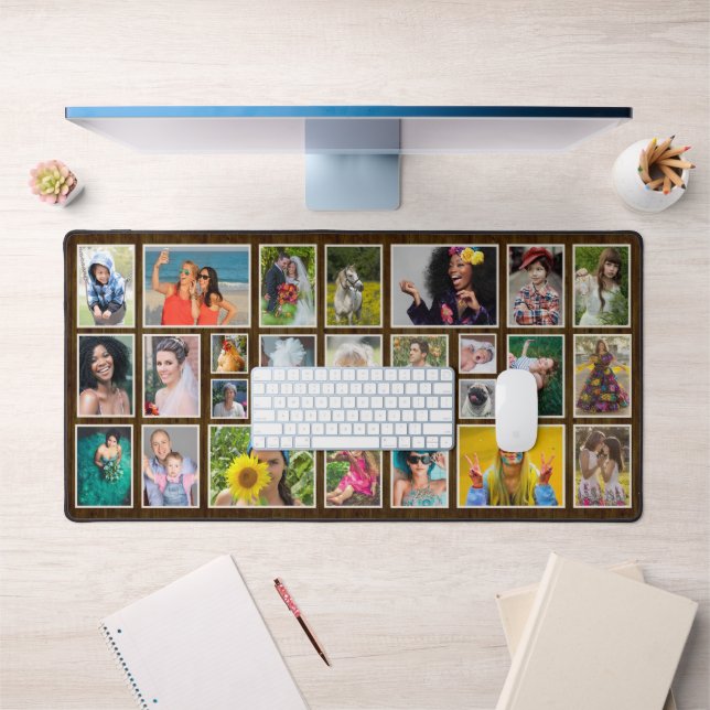 Collage Photo Dk Rustic Wood Personnalisé 25 Pic (Bureau 1)