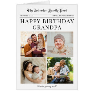 Collage photo du journal Carte d'anniversaire