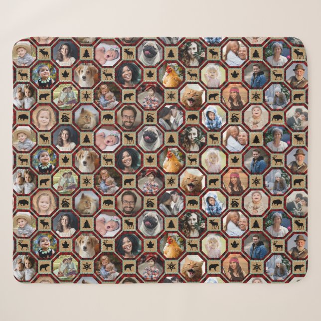 Collage Photo Famille 28 Plaid Buffalo Rouge (Devant (Horizontal))