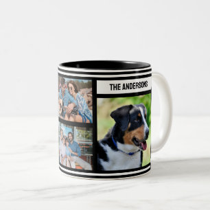 Collage photo famille simple Mug noir