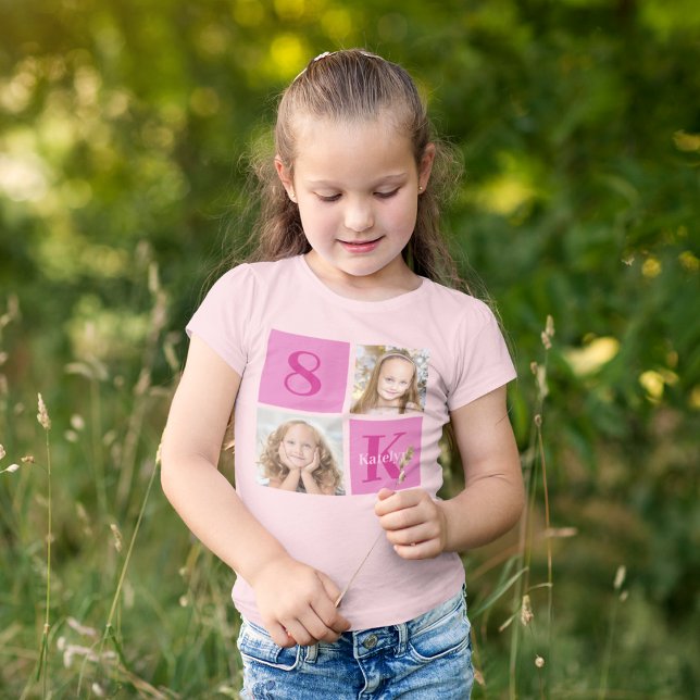 Collage photo fille rose mignonne fête d'anniversa (Créateur téléchargé)