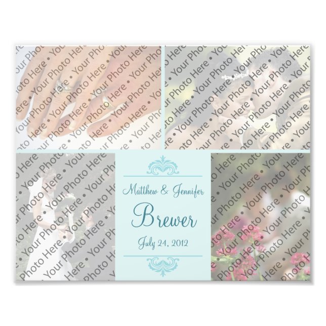 Collage photo Mariage Aqua personnalisé Imprimer a (Devant)