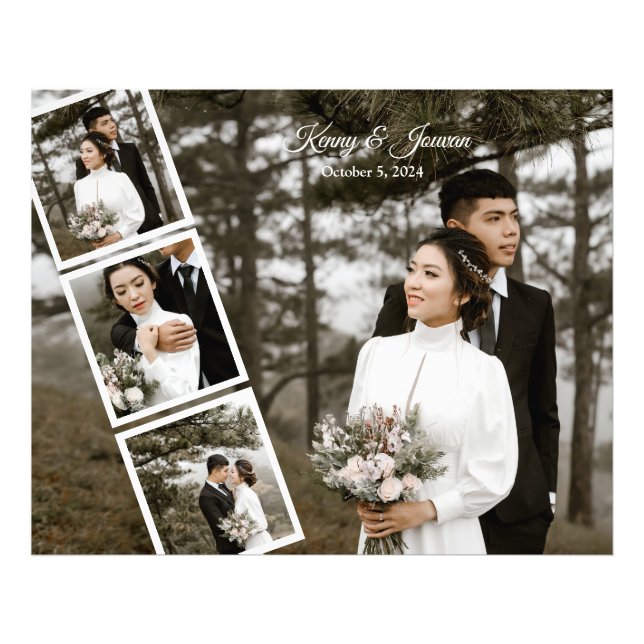 Collage photo Mariage du carrousel blanc tendance (Devant)