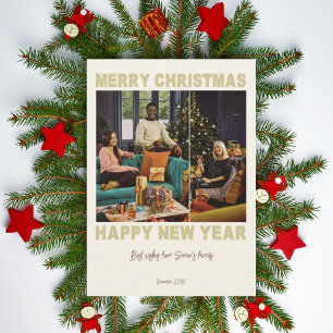 Collage photo minimaliste beige Carte de voeux