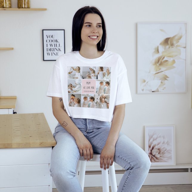 Collage Photo Mom We Love You Best Mother Gift T-Shirt (Von Creator hochgeladen)