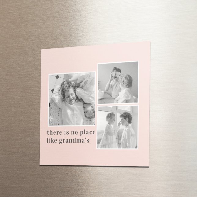 Collage Photo Pastel Pink Best Grandma Gift Magnet (Von Creator hochgeladen)