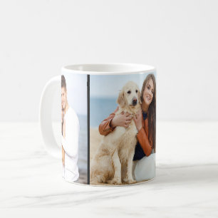 Collage photo personnalisé 3 Mug noir blanc classi