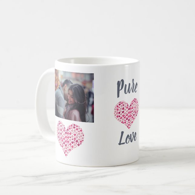 Collage photo personnalisé Coeur Love Mug (Devant gauche)