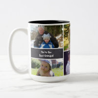 Collage Photo Personnalisé Grand-Père Mug Deux Ton