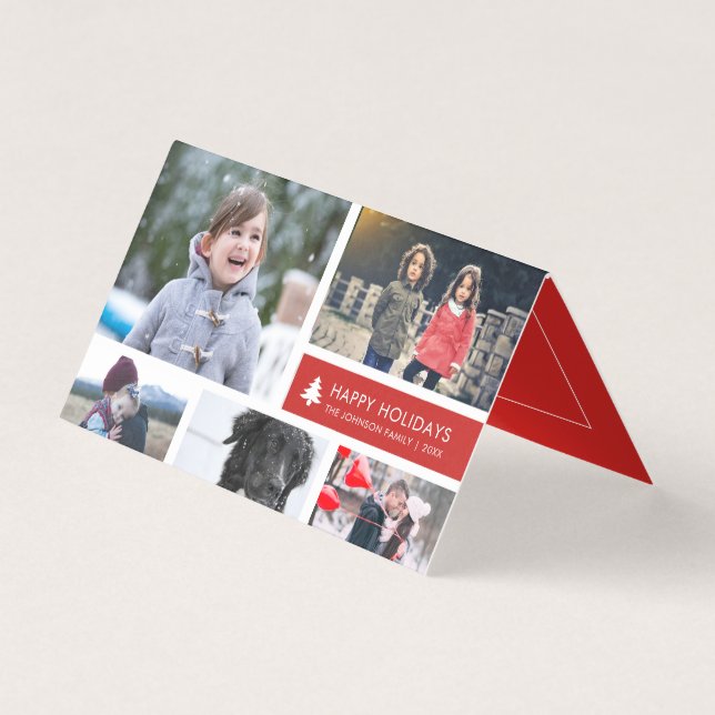 Collage photo personnalisé Xmas Red Stripes (Front)