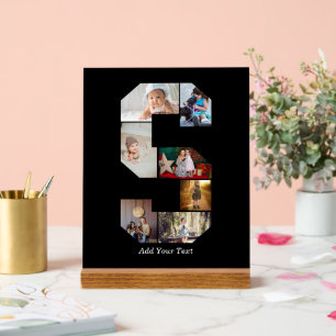Collage photo S en lettres noires et blanches