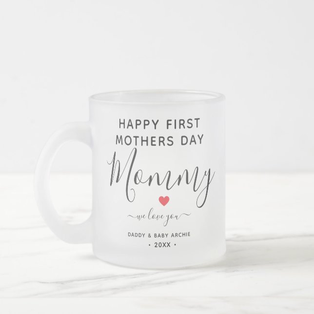 Collage photo simple et chic Mug avec coeur (Gauche)