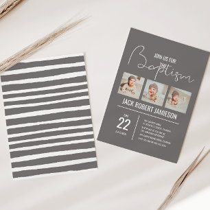 Collage photo tendance Invitation baptême
