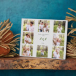 Collage Plaque für benutzerdefinierte acht Fotos Fotoplatte<br><div class="desc">Acht Foto Family Plaque. Anpassen mit Text und Fotos. Neutral. Geschenk. Folien.</div>
