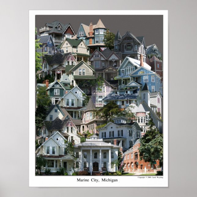 Collage Poster, Marine City Michigan Poster (Vorne)