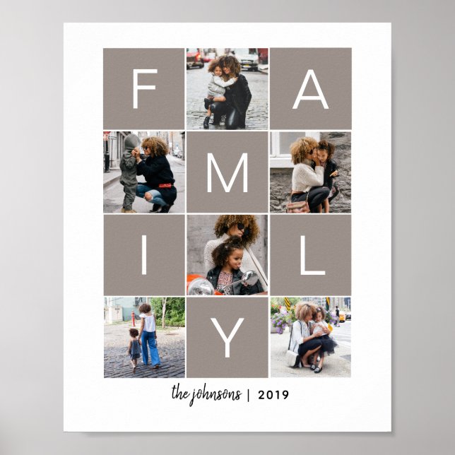 Collage Prints für Fotos der Familie Poster (Vorne)