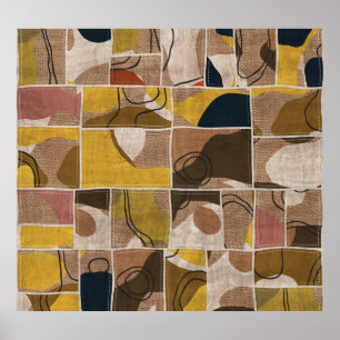 Collage Quilt: Mixed Print. Poster