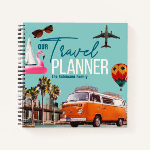 Collage Retro Chic Custom Travel Planner Notizbuch