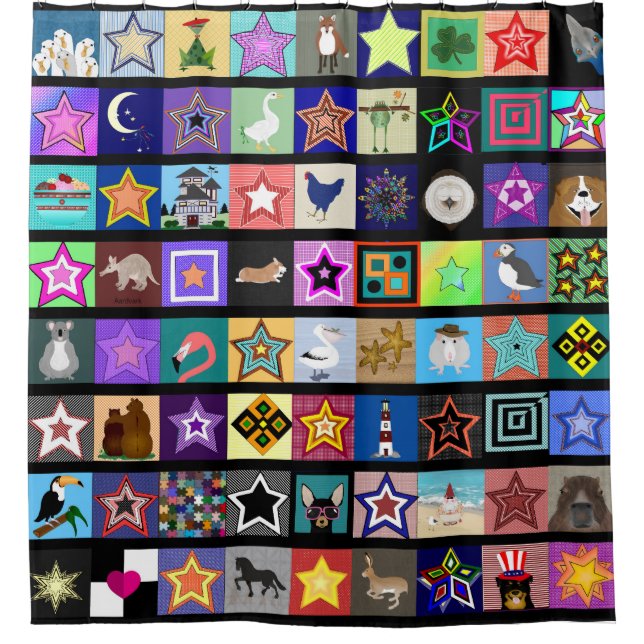 Collage Shower Vorhang (Vorderseite)