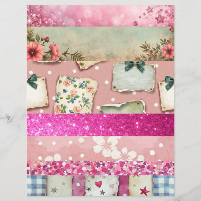 Collage-Stil-Vintage-Scrapbook-Papier (Vorderseite)