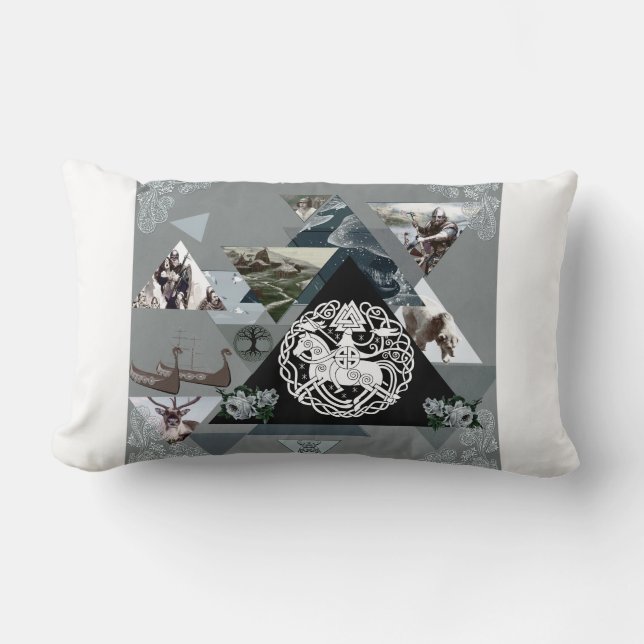 Collage Vintag Retro mit Spitzen und Blume Lendenkissen (Vorderseite)