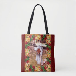 Collage Vintag Retro mit Spitzen und Blume Tasche