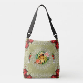 Collage Vintag Retro mit Spitzen und Blume Tragetaschen Mit Langen Trägern