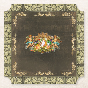 Collage Vintag Retro mit Spitzen und Blume Untersetzer
