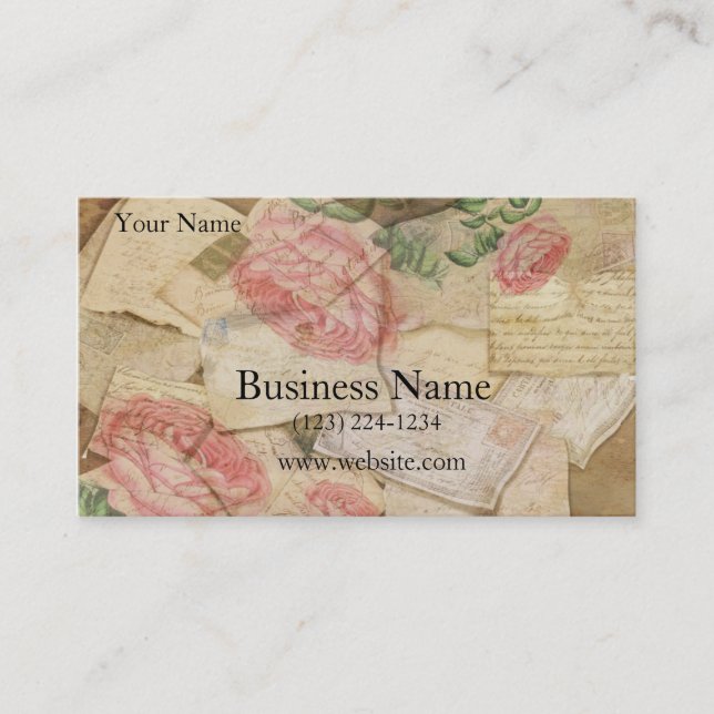 Collage vintage, lettres françaises et cartes (Devant)