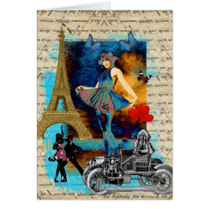 Collage vintage romantique de Paris