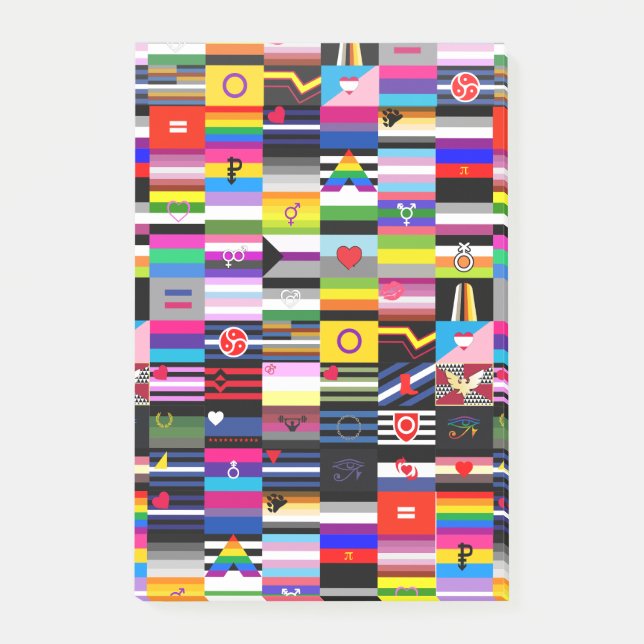 Collage von Pride-Flaggen Post-it Klebezettel (Vorderseite)