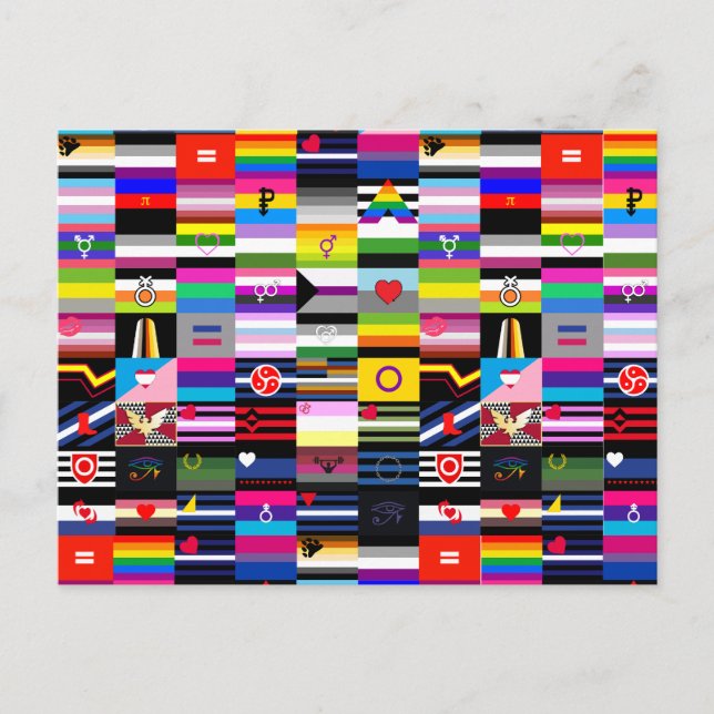 Collage von Pride-Flaggen Postkarte (Vorderseite)