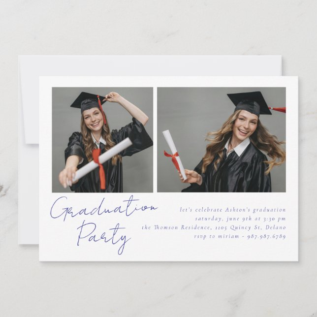 Collage von zwei Fotos modernes Design Einladung (Vorderseite)