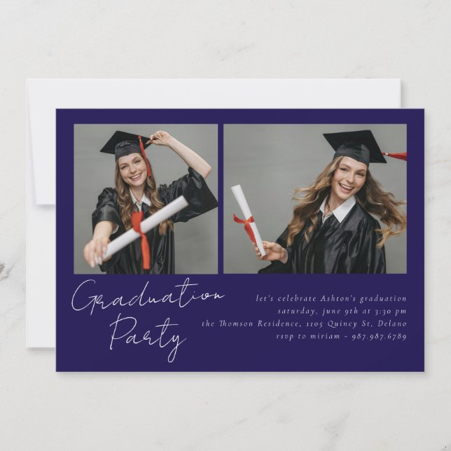 Collage von zwei Fotos modernes Design Einladung (Vorderseite)