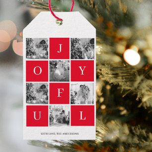 Collage Weihnachtsfoto Rote Freude Geschenkanhänger
