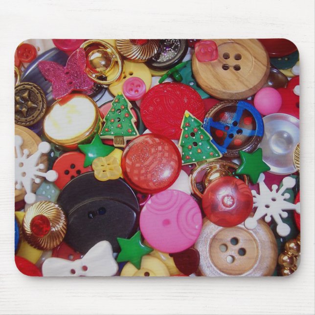 Collage with Christmas Tree Buttons Mousepad (Vorne)